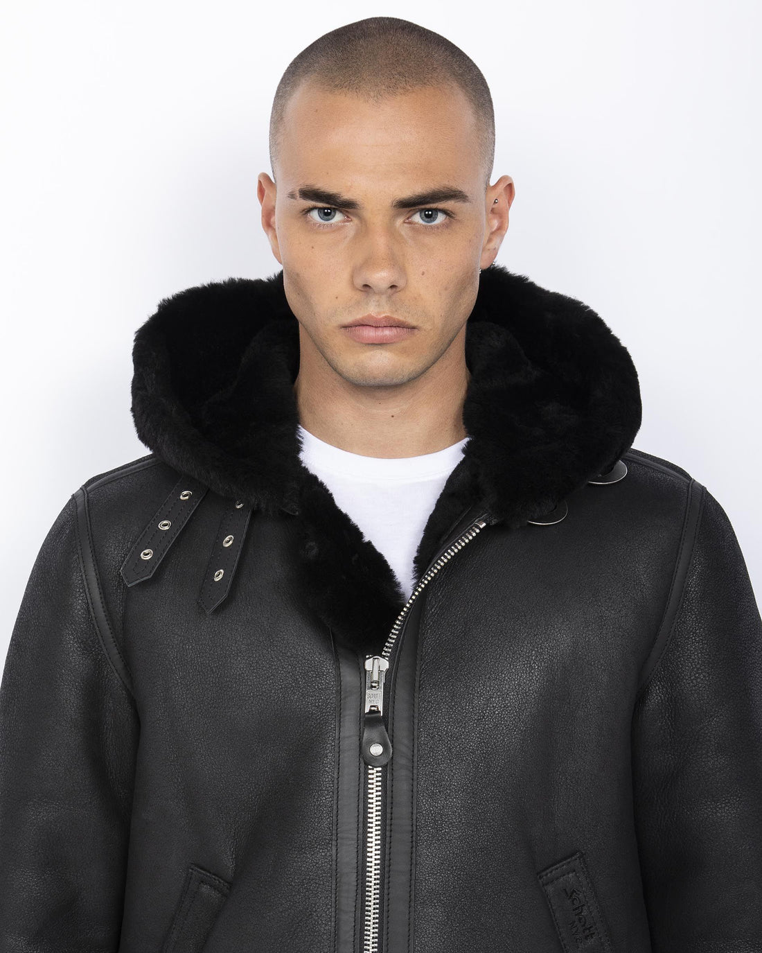 Schott NYC LC1259H Hooded B-3 Leather Bomber Jacket - Black – JEANSTORE