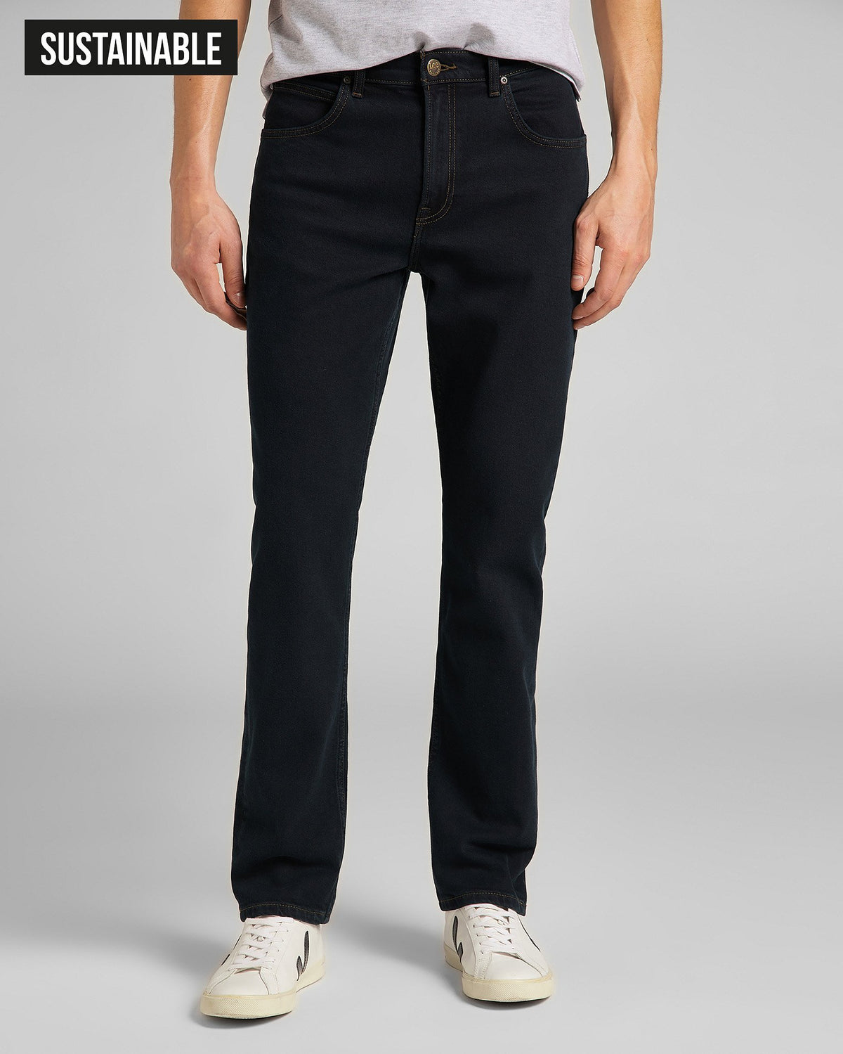 Lee Brooklyn Straight Regular Fit Mens Jeans - Blue Black | Lee Jeans | JEANSTORE