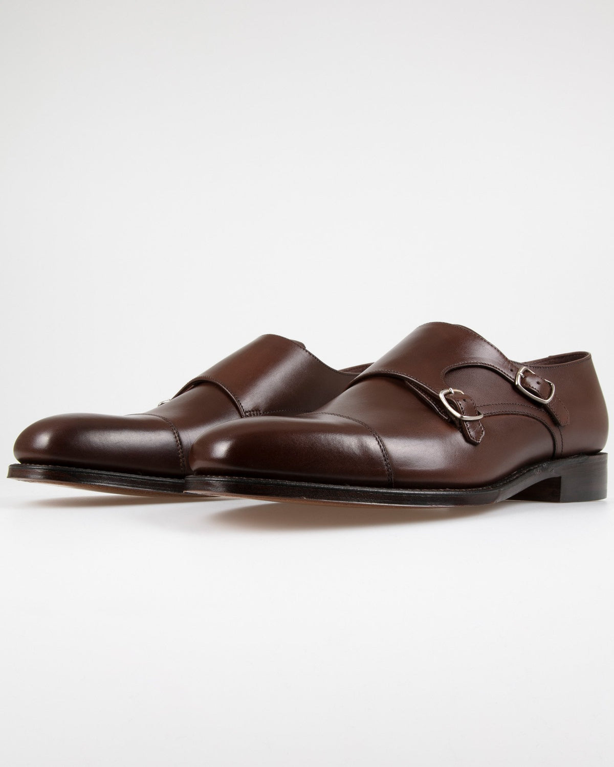 Loake 1880 Classic Cannon Calf Leather Twin Buckle Monk Shoe - Dark Brown | Loake Shoemakers Shoes | JEANSTORE