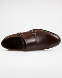 Loake 1880 Classic Cannon Calf Leather Twin Buckle Monk Shoe - Dark Brown | Loake Shoemakers Shoes | JEANSTORE