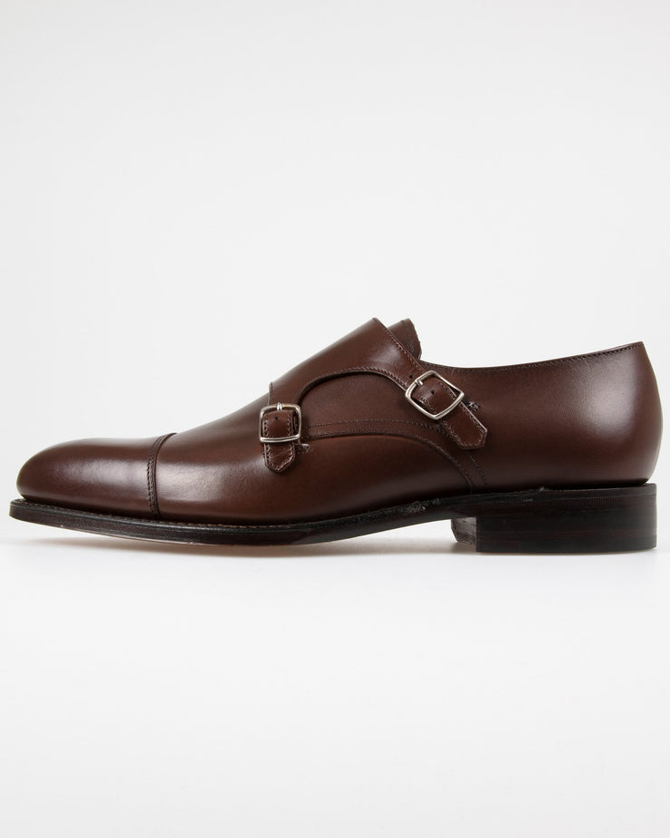Loake 1880 Classic Cannon Calf Leather Twin Buckle Monk Shoe - Dark Brown | Loake Shoemakers Shoes | JEANSTORE