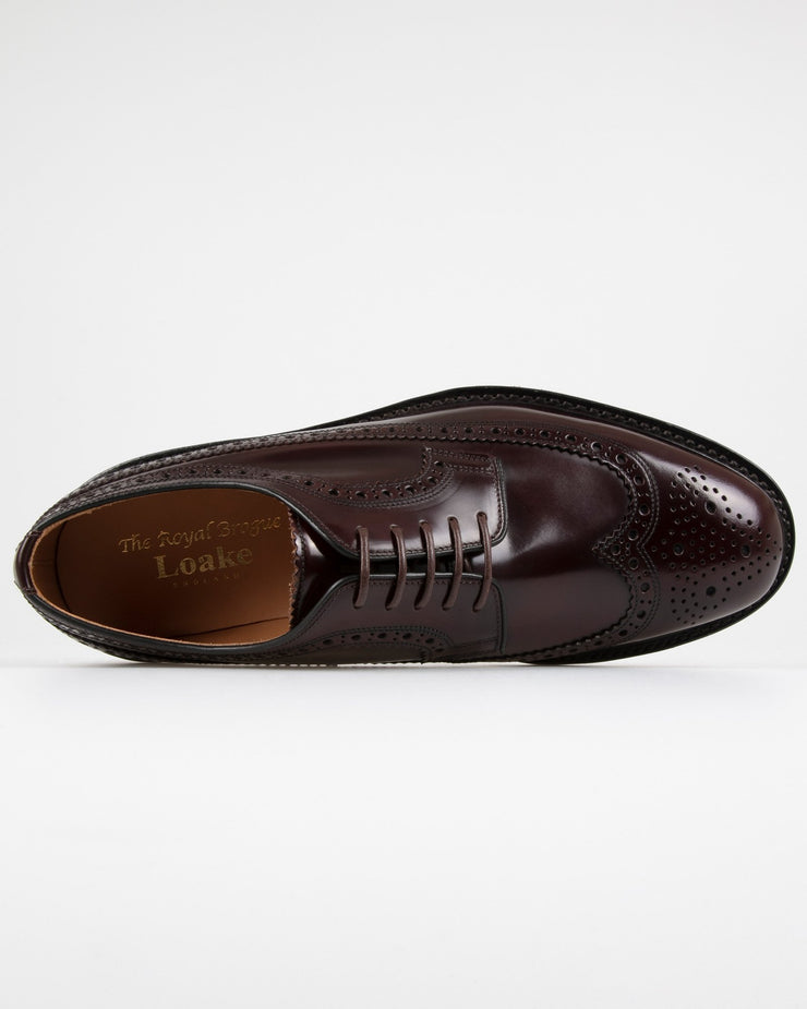Loake Professional Royal Polished Long Wing Brogue - Burgundy | Loake Shoemakers Shoes | JEANSTORE