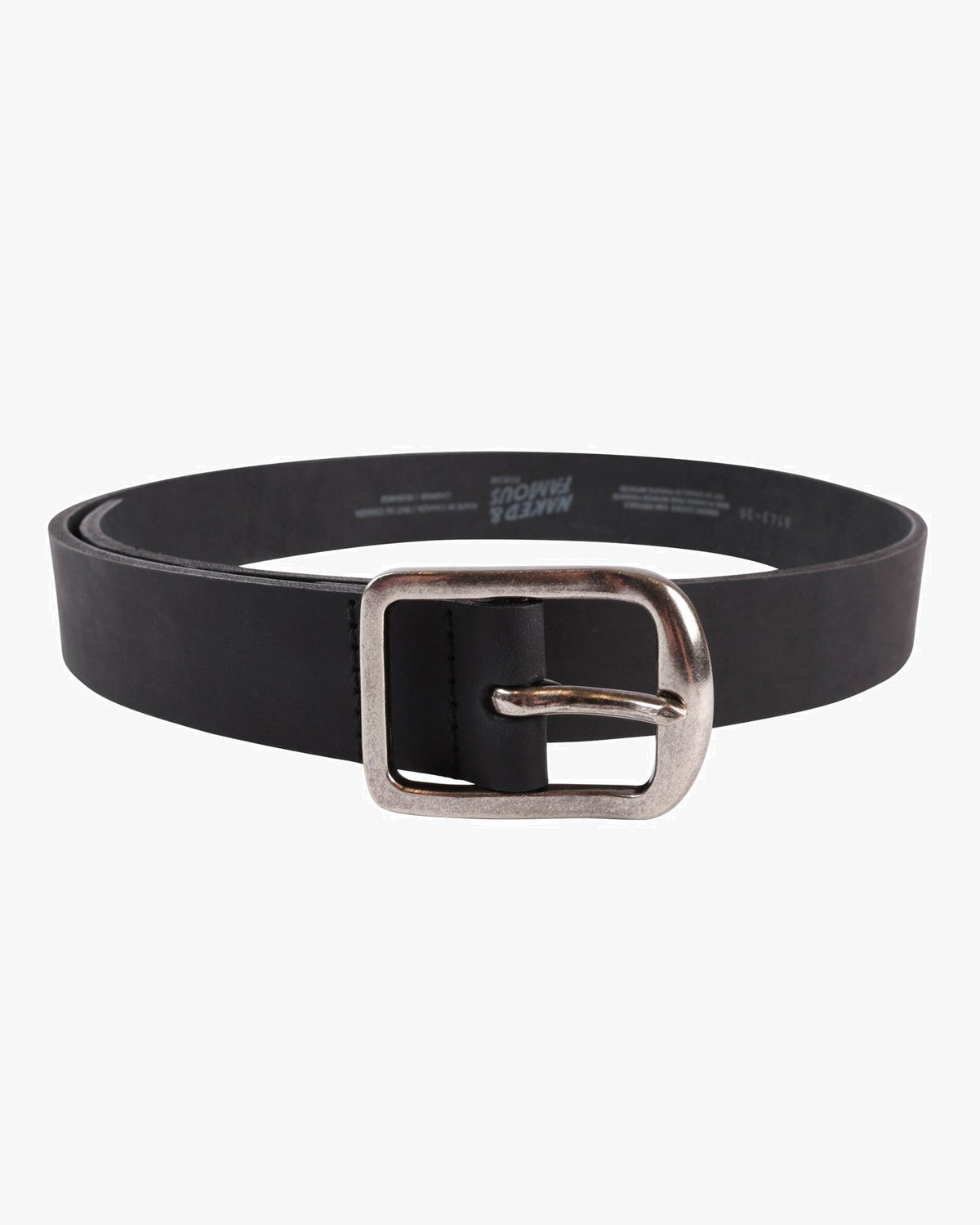 Naked & Famous Denim Thick Belt - 7mm Bovine Leather / Black | Naked & Famous Denim Belts | JEANSTORE