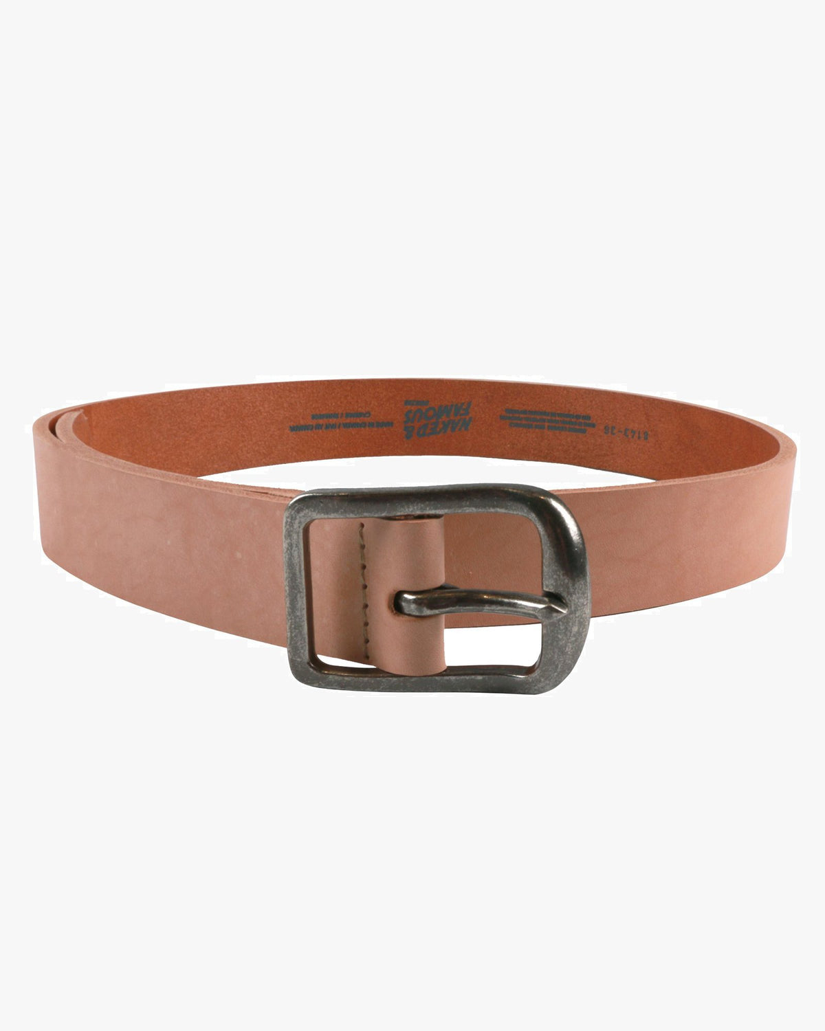 Naked & Famous Denim Thick Belt - 7mm Bovine Leather / Natural Tan | Naked & Famous Denim Belts | JEANSTORE