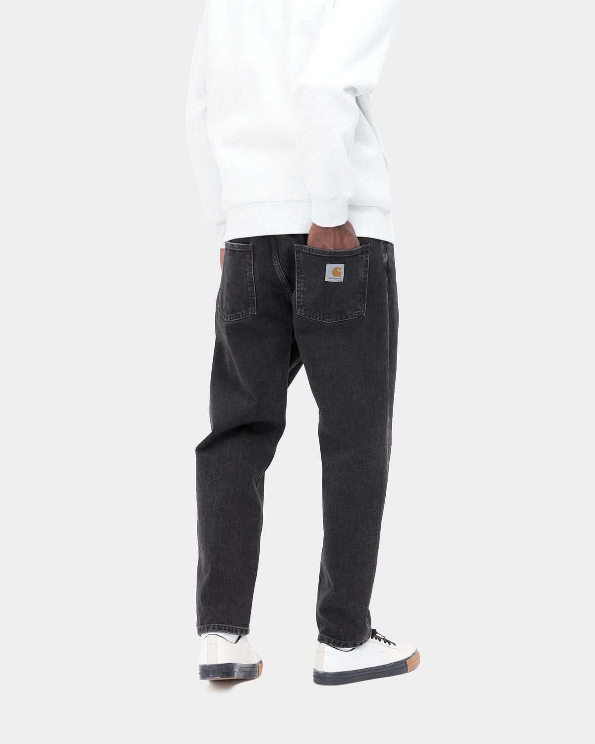 Carhartt WIP Newel Pant Relaxed Tapered Mens Jeans - Black Stone Washed | Carhartt WIP Jeans | JEANSTORE