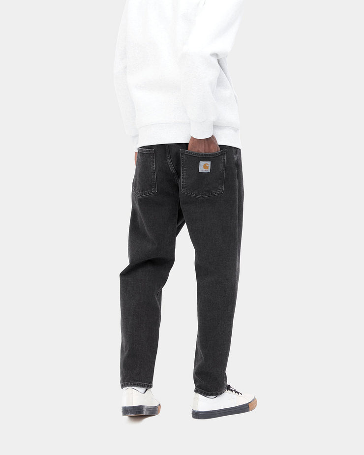 Carhartt WIP Newel Pant Relaxed Tapered Mens Jeans Black Stone Washe
