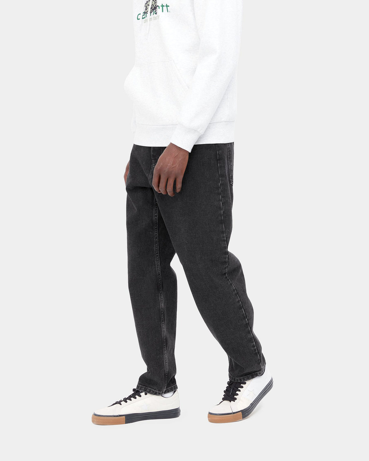 Carhartt WIP Newel Pant Relaxed Tapered Mens Jeans - Black Stone Washed | Carhartt WIP Jeans | JEANSTORE
