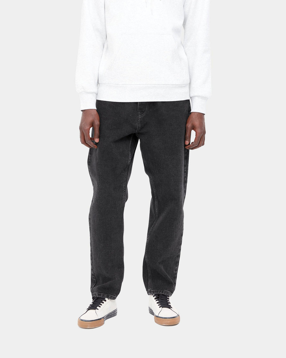 Carhartt WIP Newel Pant Relaxed Tapered Mens Jeans - Black Stone Washed | Carhartt WIP Jeans | JEANSTORE