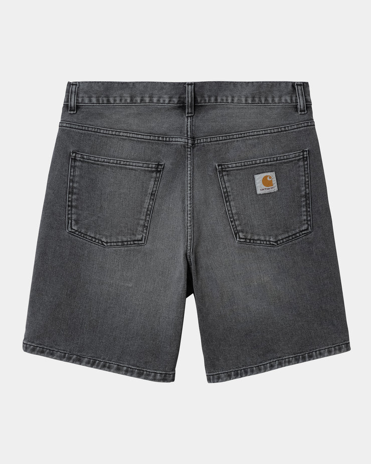Carhartt WIP Newel Denim Shorts - Black Light Used Wash