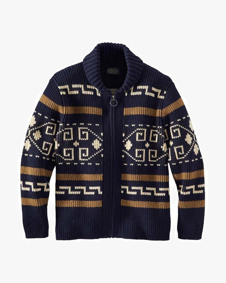 Pendleton Original Westerley Lambswool Sweater - Navy / Brown | Pendleton Sweaters & Knitwear | JEANSTORE