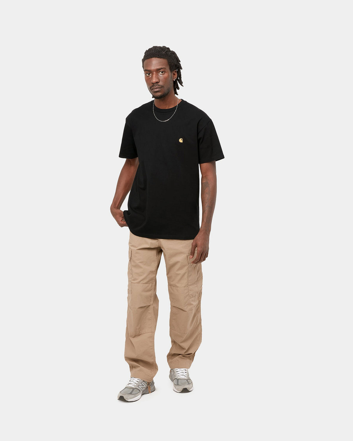 Carhartt WIP S/S Chase Tee - Black / Gold | Carhartt WIP T Shirts | JEANSTORE