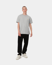 Carhartt WIP S/S Chase Tee - Grey Heather / Gold | Carhartt WIP T Shirts | JEANSTORE