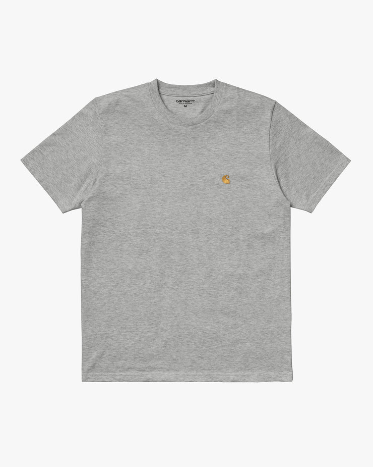 Carhartt WIP S/S Chase Tee - Grey Heather / Gold | Carhartt WIP T Shirts | JEANSTORE
