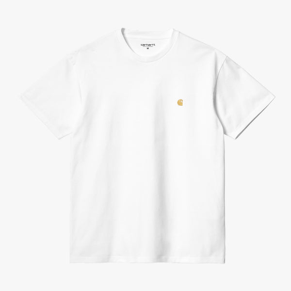 Carhartt WIP S/S Chase Tee - White / Gold | Carhartt WIP T Shirts | JEANSTORE