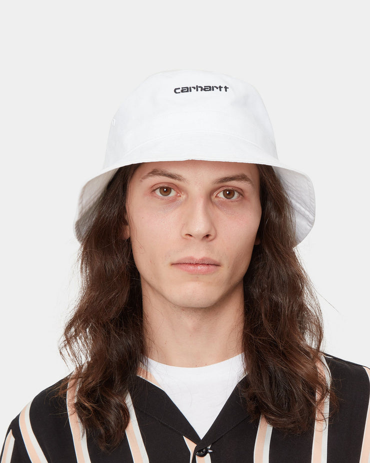 Carhartt WIP Script Bucket Hat - White / Black | Carhartt WIP Hats | JEANSTORE
