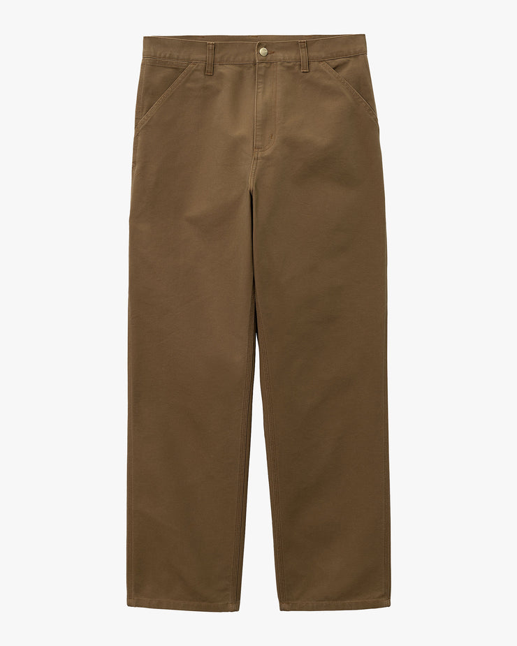 Carhartt WIP Single Knee Pant Relaxed Fit Canvas Trousers - Hamilton Brown Rinsed | Carhartt WIP Chinos & Non-Denim Pants | JEANSTORE
