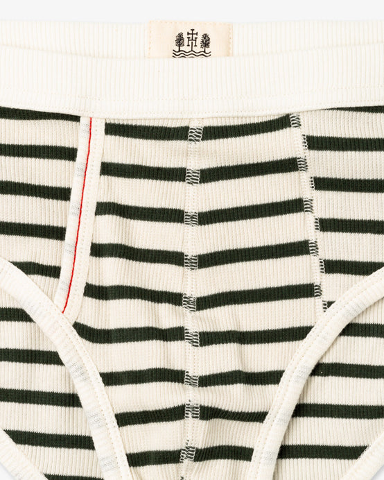 Hemen Biarritz Etor Breton Stripes Brief - Natural / Khaki | Hemen Biarritz Underwear | JEANSTORE
