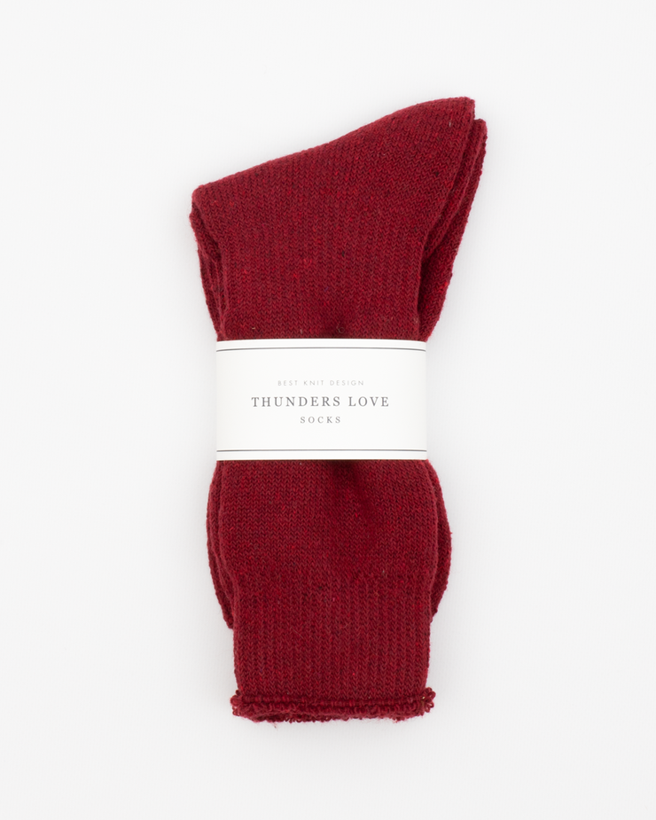 Thunders Love Outdoor Collection Recycled Wool Socks - Dark Red | Thunders Love Socks | JEANSTORE