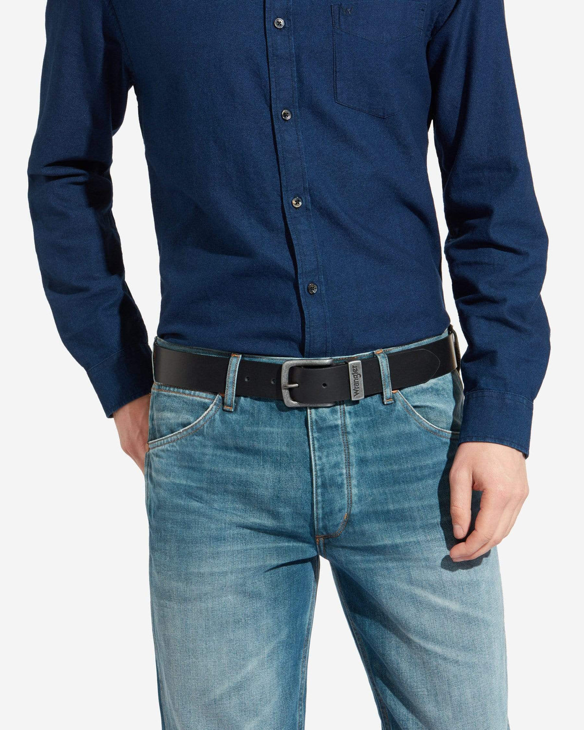 Wrangler Basic Metal Loop Belt - Black | Wrangler Belts | JEANSTORE