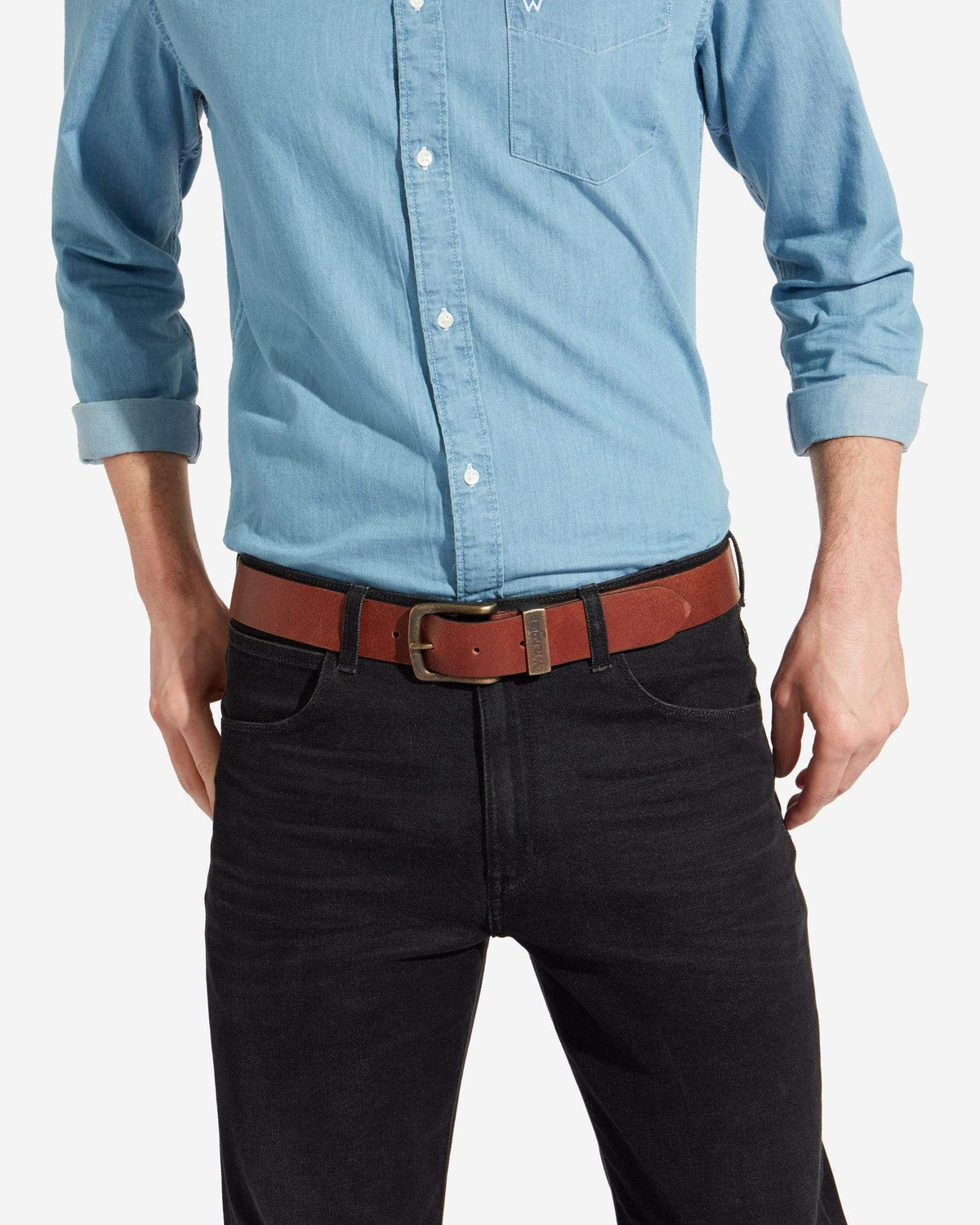 Wrangler Basic Metal Loop Belt - Cognac | Wrangler Belts | JEANSTORE