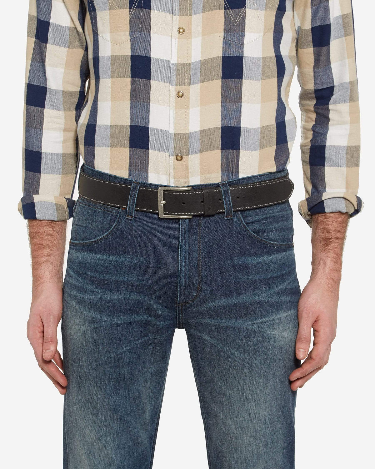 Wrangler Basic Stitched Belt - Black | Wrangler Belts | JEANSTORE