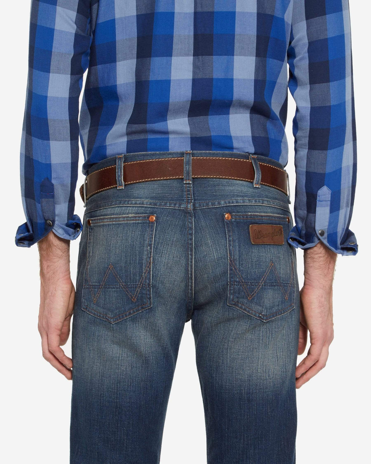 Wrangler Basic Stitched Belt - Mid Brown | Wrangler Belts | JEANSTORE