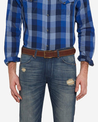 Wrangler Basic Stitched Belt - Mid Brown | Wrangler Belts | JEANSTORE