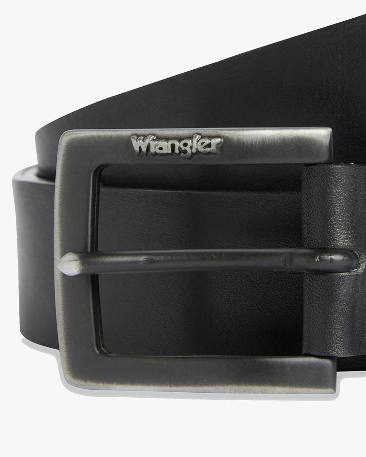 Wrangler Kabel Buckle Leather Belt - Black | Wrangler Belts | JEANSTORE