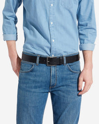 Wrangler Kabel Buckle Leather Belt - Black | Wrangler Belts | JEANSTORE