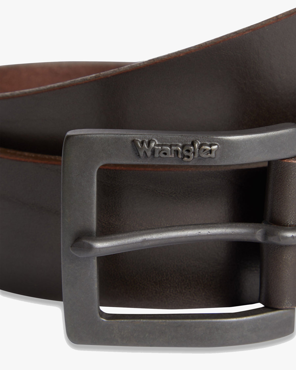 Wrangler Kabel Buckle Leather Belt - Brown | Wrangler Belts | JEANSTORE