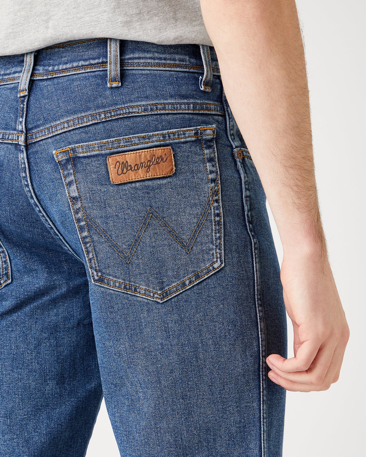 Wrangler Texas SLIM Mens Jeans - Stonewash Blue | Wrangler Jeans | JEANSTORE