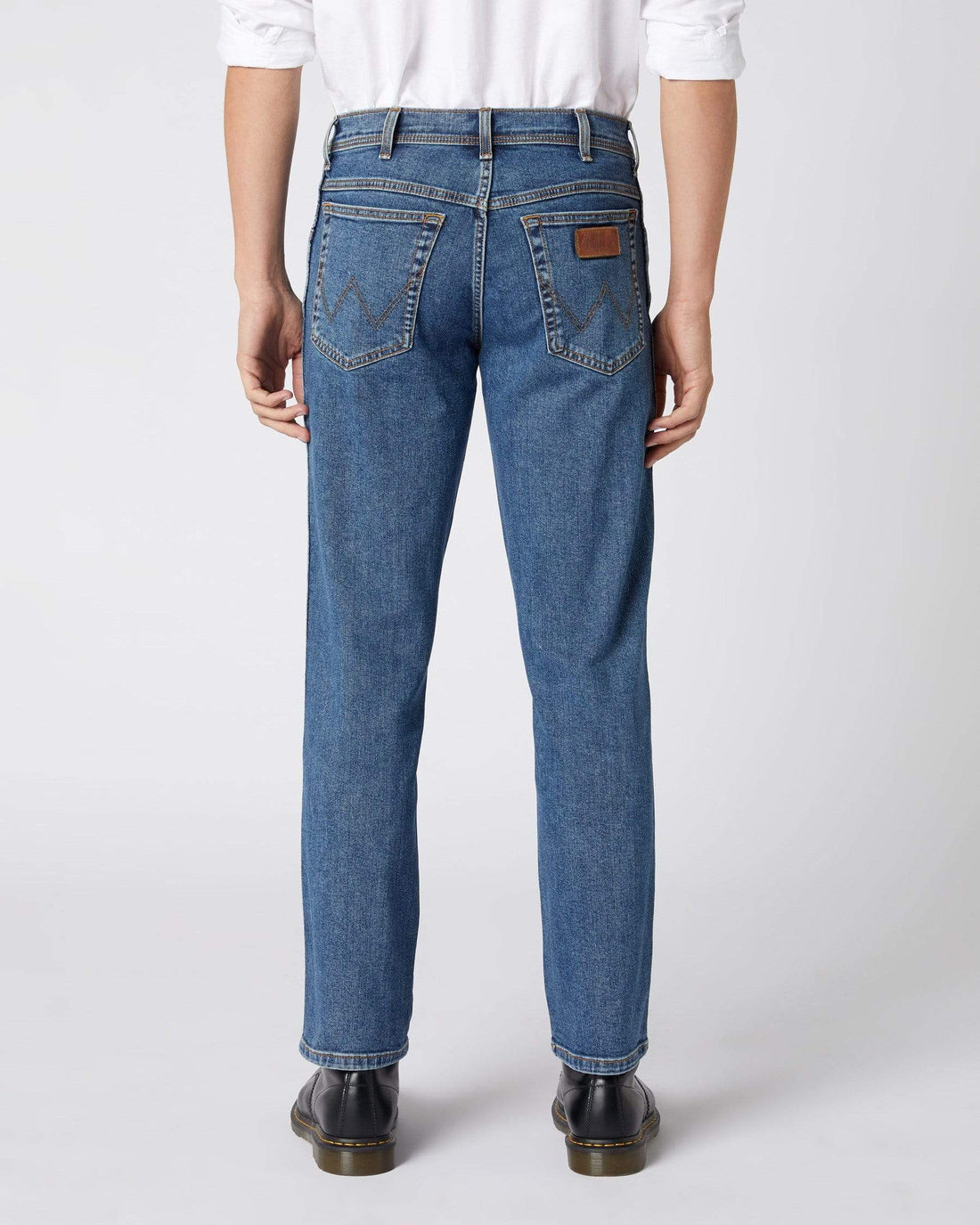 Wrangler Texas Stretch Original Fit Jeans - Stonewash Blue | JEANSTORE