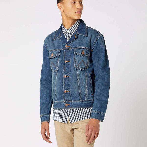 Wrangler Western Denim Jacket - Mid Stone | Wrangler Jackets & Coats | JEANSTORE