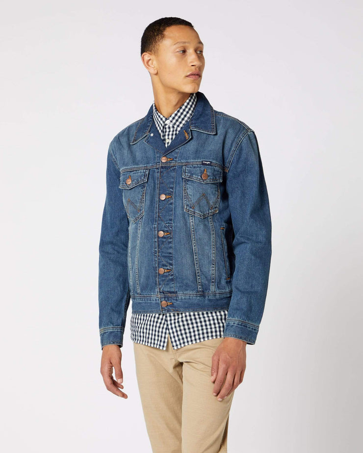 Wrangler Western Denim Jacket - Mid Stone | Wrangler Jackets & Coats | JEANSTORE