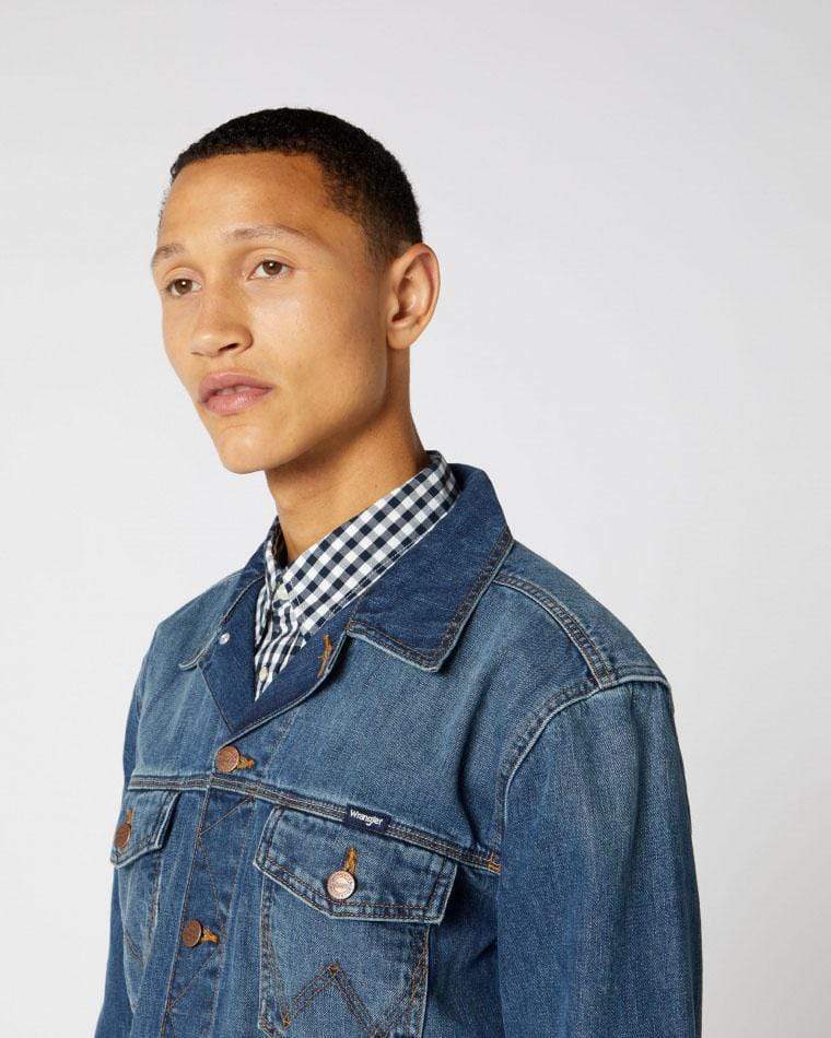 Wrangler Western Denim Jacket - Mid Stone | Wrangler Jackets & Coats | JEANSTORE
