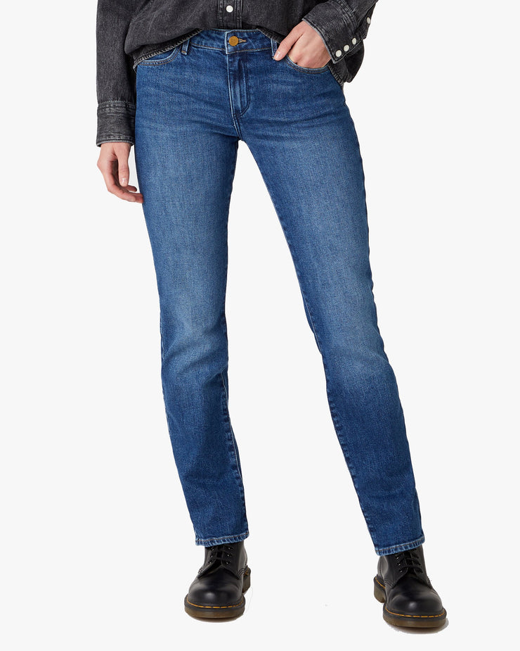 gouden Huh timmerman Wrangler Womens Body Bespoke Straight Fit Jeans - Airblue